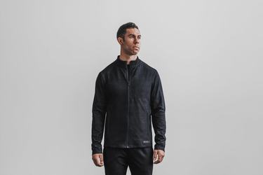 Nobull Twill Zip-up Men's Jackets Black | Australia (PS2094)